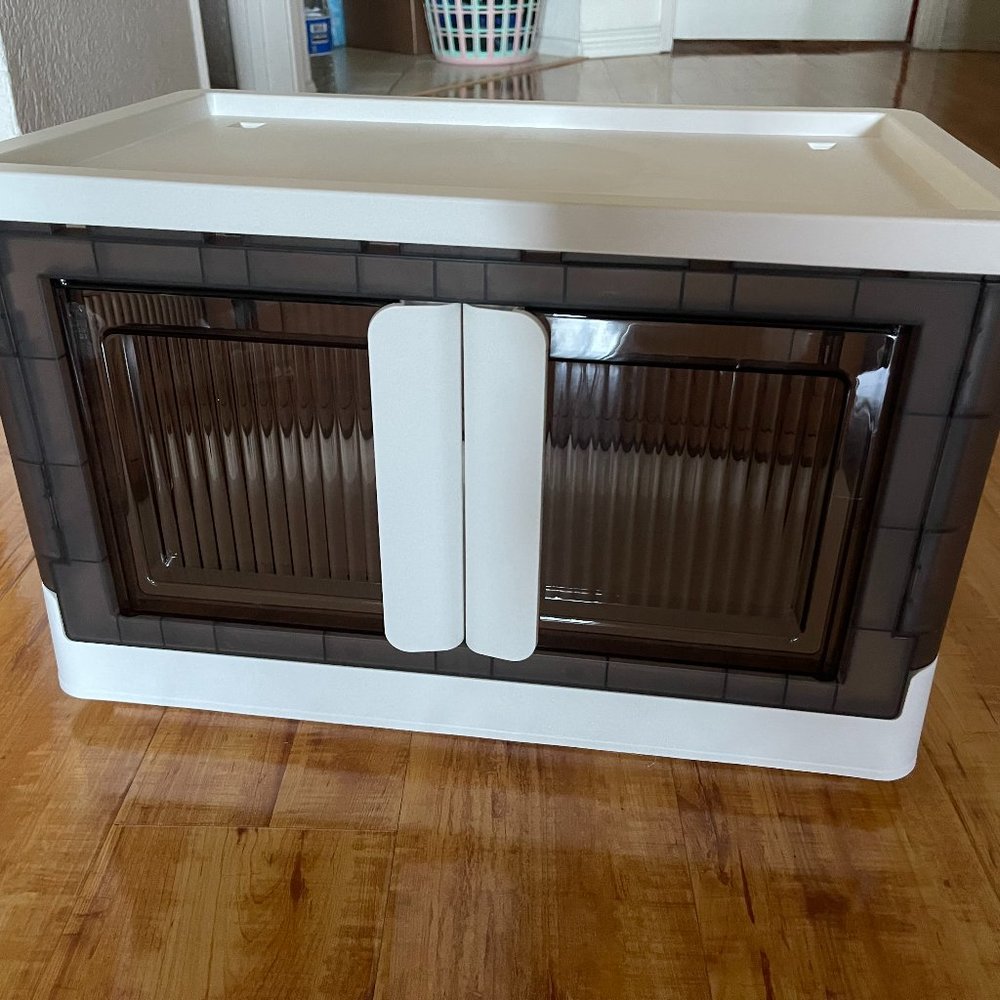 Storage Bin with lid 8.5 Gal One Pack, Collapsible Storage Bins, Storage Cabinet